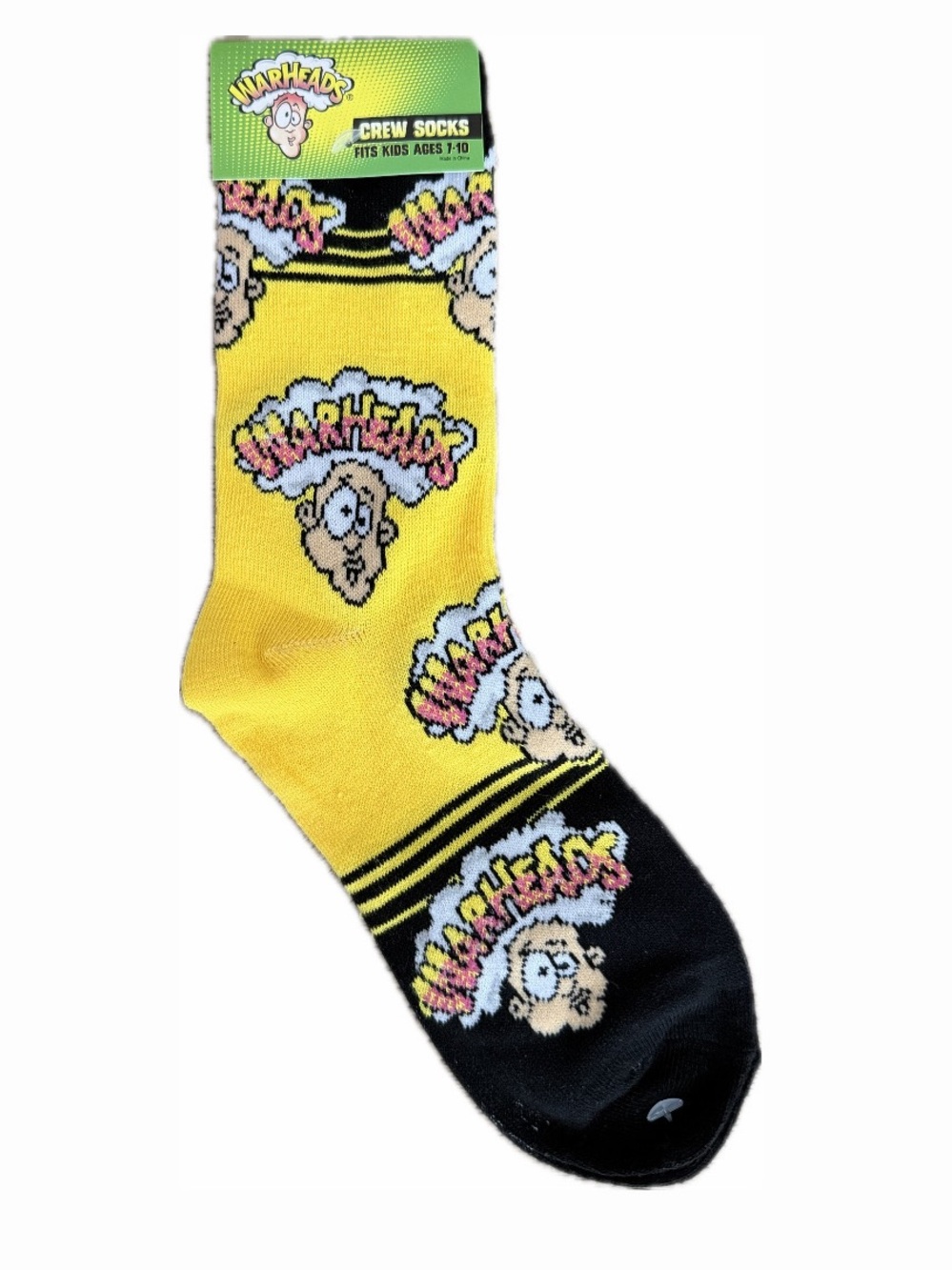 WARHEADS SOUR CANDY KIDS 7-10 CREW SOCKS BRIGHT LOGO FUN PARTY FAVOR GIFT